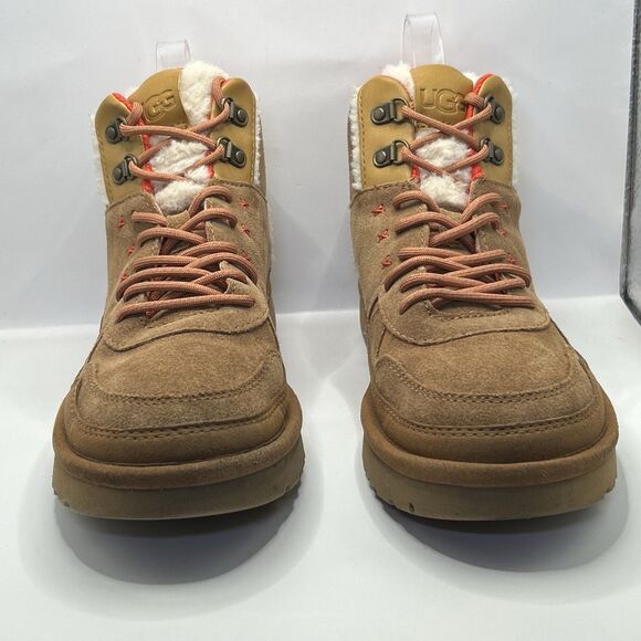 UGG Highland Hi Heritage Chestnut Fiery Red Suede Shearling Boots Womens Size 10 - Picture 13 of 16